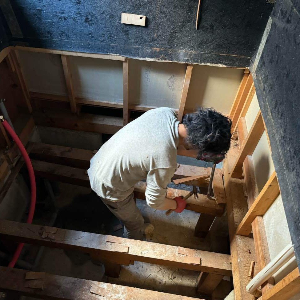 解体作業中。