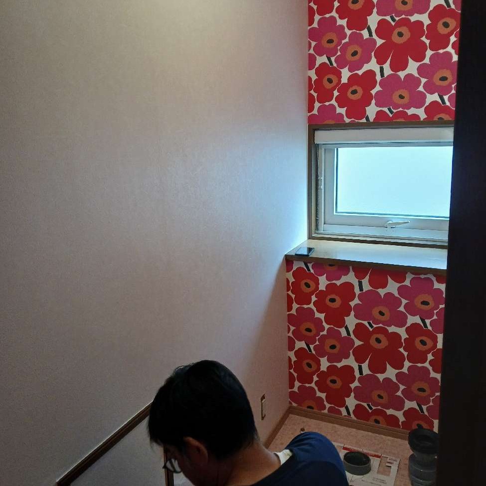 トイレ施工中。